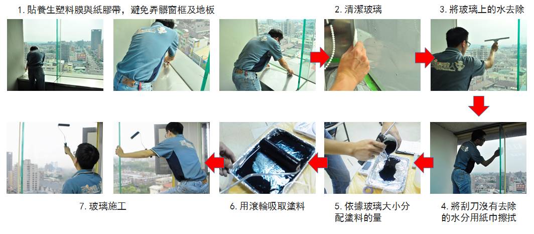 西曬達人玻璃隔熱塗料專業施工流程